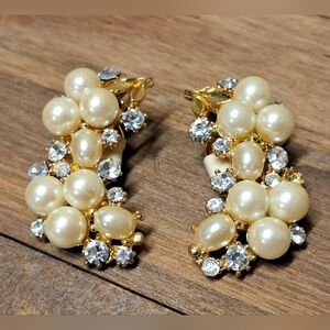1960's Rhinestone Climber Earrings